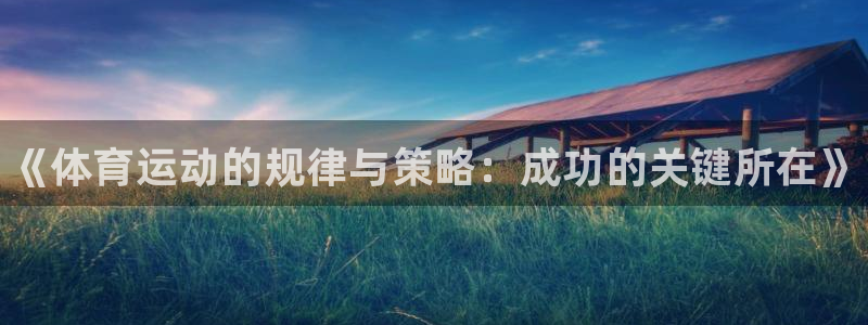 bbin视讯下：《体育运动的规律与策略：成功的关键所在》